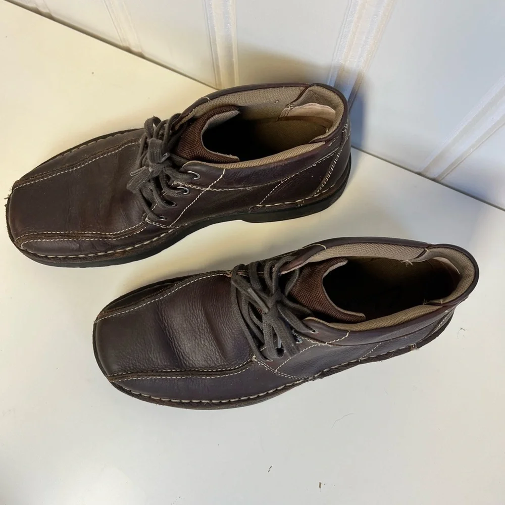 Clark's Gerrard Brown Leather Ankle Boots Size 8 Men's